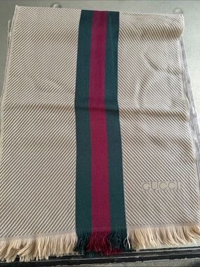Men's preowned Gucci scarf wool and silk